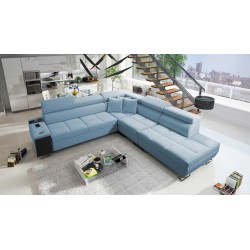 Orbix IX corner sofa with sleeping function, adjustable headrests, USB port - Velvet, Ultario Velvet 2960