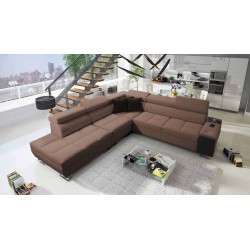 Orbix IX corner sofa with sleeping function, adjustable headrests, USB port - Weave, Sawana 25