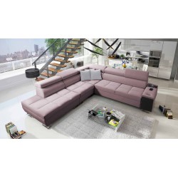 Orbix IX Corner Sofa with Sleeping Function, Adjustable Headrests, USB Port - Braid, Sawana 61