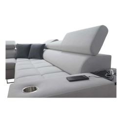Sofá esquinero Orbix IX con función de cama, reposacabezas ajustables, puerto USB - Terciopelo, Ultario Velvet 2979 Sofá esquinero Orbix IX con función de cama, reposacabezas ajustables, puerto USB - Terciopelo, Ultario Velvet 2979