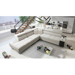 Orbix IX Corner Sofa with Sleeping Function, Adjustable Headrests, USB Port - Velvet, Ultario Velvet 2978