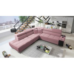 Orbix IX corner sofa with sleeping function, adjustable headrests, USB port - Velvet, Ultario Velvet 2955