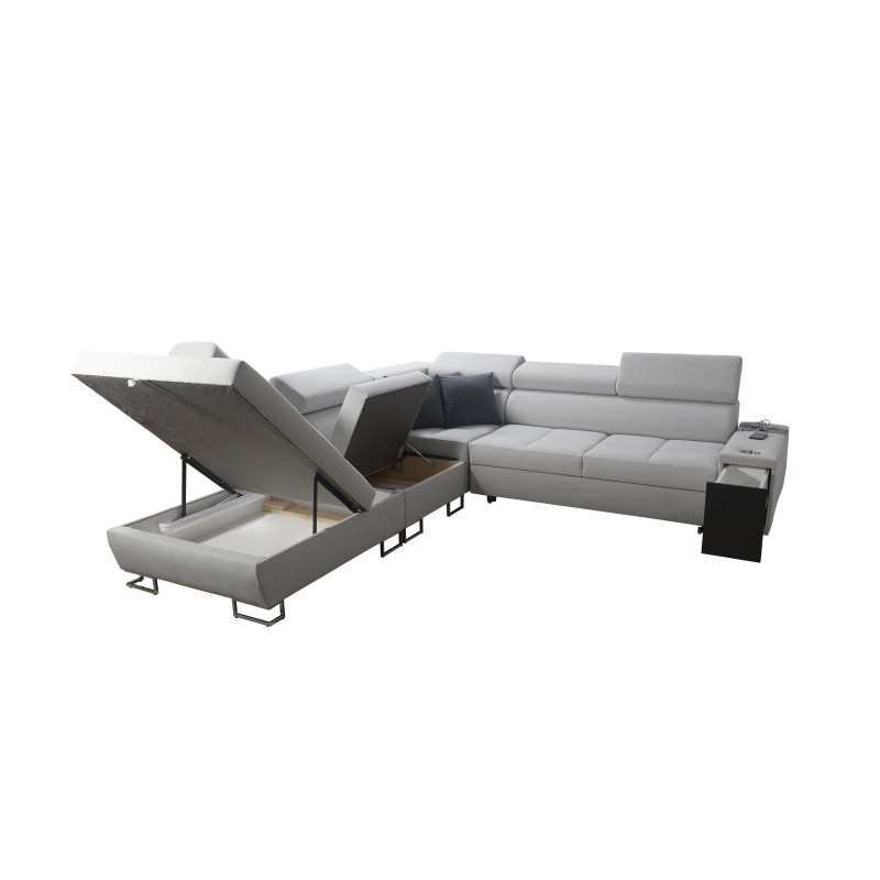 Narożnik Orbix IX z funkcją spania, regulowane zagłówki,port usb oraz pojemnik na pościel tkanina Ultario Velvet 2961 Narożnik Orbix IX z funkcją spania, regulowane zagłówki,port usb oraz pojemnik na pościel tkanina Ultario Velvet 2961