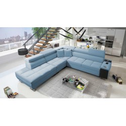 Narożnik Orbix IX z funkcją spania, regulowane zagłówki, port USB - Velvet, Ultario Velvet 2960