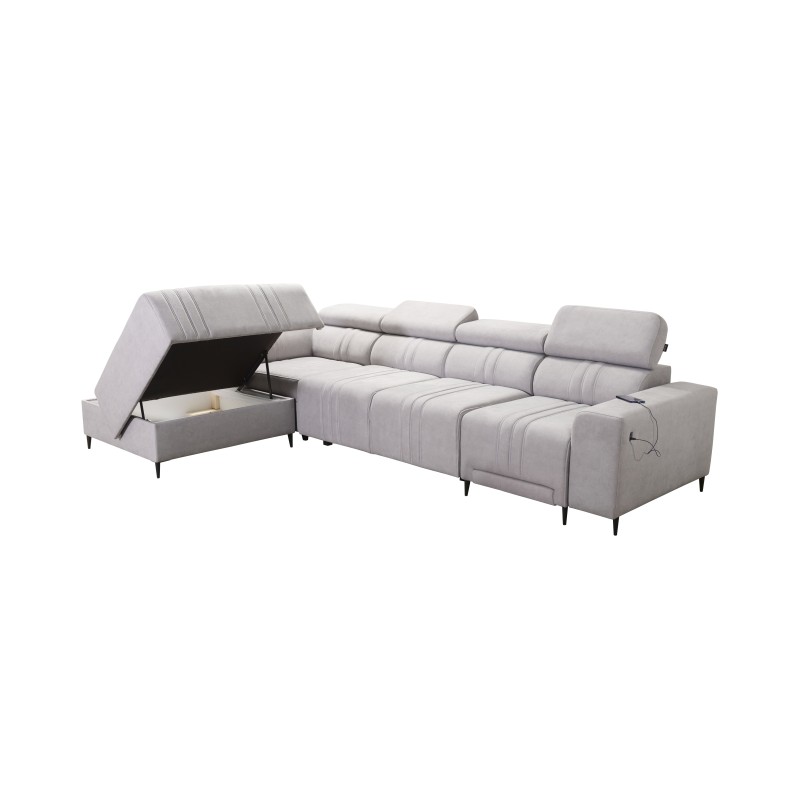 Verona XI Mix Corner Sofa with Sleeping Function in Velvet, Vena 10 - Comfort and Elegance Verona XI Mix Corner Sofa with Sleeping Function in Velvet, Vena 10 - Comfort and Elegance