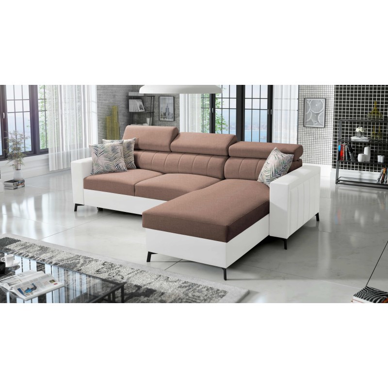 Arco I Maxi Corner Sofa with Plecionka, Sawana 25 + Eco-leather: style, functionality, and comfort in one Arco I Maxi Corner Sofa with Plecionka, Sawana 25 + Eco-leather: style, functionality, and comfort in one