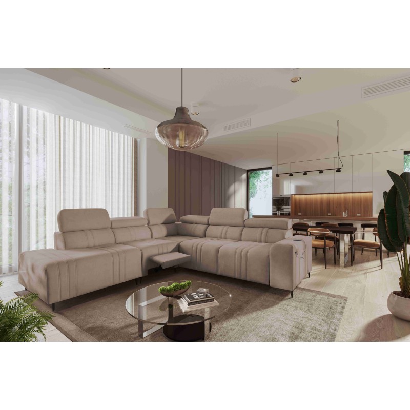 Verona IX Mix Corner Sofa with Sleeping and Relax Function | Velvet Furniture, Vena 14