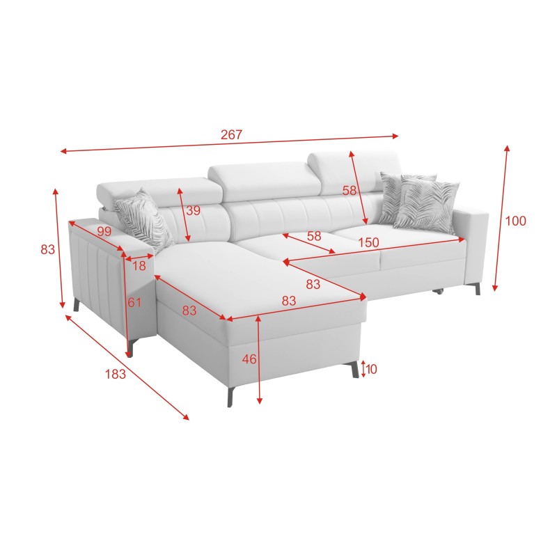 Arco I Maxi Corner Sofa with Velvet, Mono 236: style, functionality, and comfort in one Arco I Maxi Corner Sofa with Velvet, Mono 236: style, functionality, and comfort in one