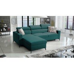 Arco I Maxi Corner Sofa with Velvet, Mono 238: style, functionality, and comfort in one