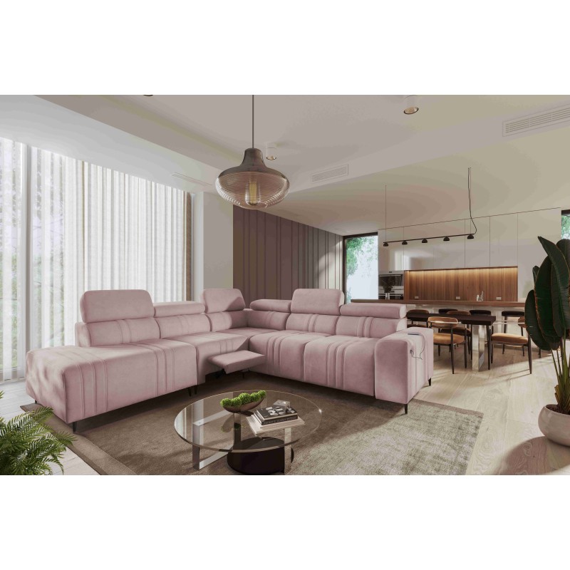 Verona IX Mix Corner Sofa with Sleeping and Relaxation Function | Velvet Furniture, Vena 10