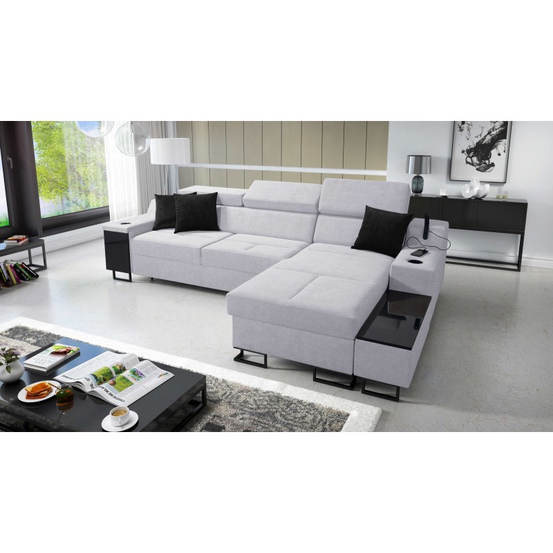Avanti I mini corner sofa with a sleeping function and a lamp with a USB port, fabric Sawana 84 Avanti I mini corner sofa with a sleeping function and a lamp with a USB port, fabric Sawana 84