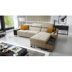 Avanti I mini corner sofa with sleeping function and lamp with USB port, fabric Whisper 3 Avanti I mini corner sofa with sleeping function and lamp with USB port, fabric Whisper 3