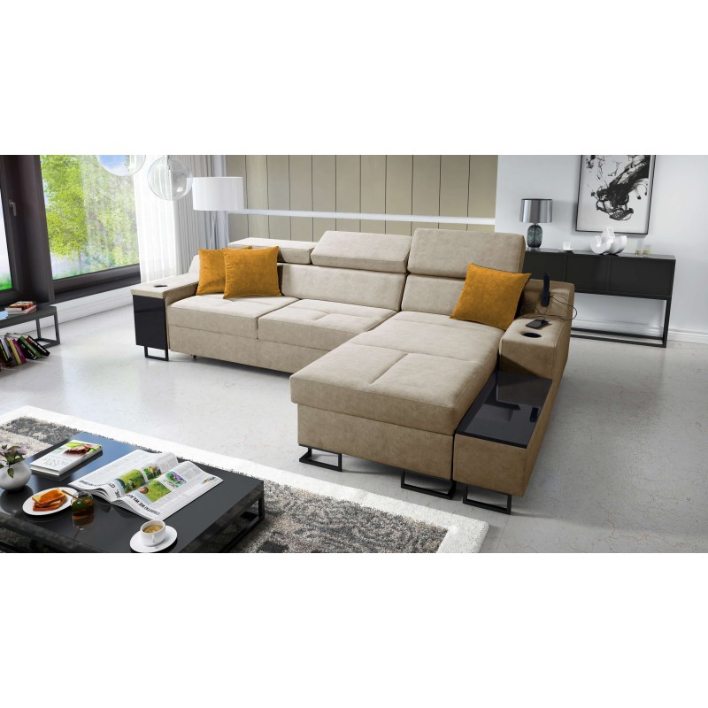 Avanti I mini corner sofa with sleeping function and lamp with USB port, fabric Whisper 3 Avanti I mini corner sofa with sleeping function and lamp with USB port, fabric Whisper 3