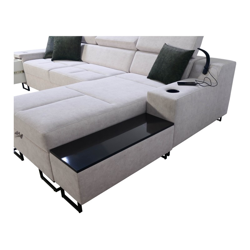 Avanti I mini corner sofa with sleeping function and lamp with USB port, fabric Whisper 3 Avanti I mini corner sofa with sleeping function and lamp with USB port, fabric Whisper 3