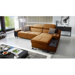 Avanti I mini corner sofa with a sleeping function and a lamp with a USB port fabric Whisper 9