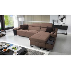 Avanti I mini corner sofa with sleeping function and a lamp with a USB port, fabric Sawana 25