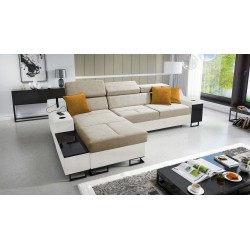 Avanti I mini corner sofa with a sleeping function and a lamp with a USB port, fabric Whisper 3 + Eco-leather Avanti I mini corner sofa with a sleeping function and a lamp with a USB port, fabric Whisper 3 + Eco-leather