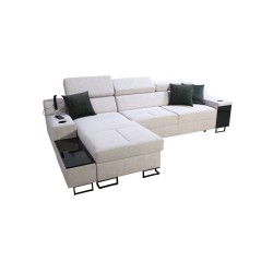 Avanti I mini corner sofa with a sleeping function and a lamp with a USB port, fabric Whisper 3 + Eco-leather Avanti I mini corner sofa with a sleeping function and a lamp with a USB port, fabric Whisper 3 + Eco-leather
