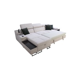 Avanti I mini corner sofa with a sleeping function and a lamp with a USB port, fabric Whisper 3 + Eco-leather Avanti I mini corner sofa with a sleeping function and a lamp with a USB port, fabric Whisper 3 + Eco-leather