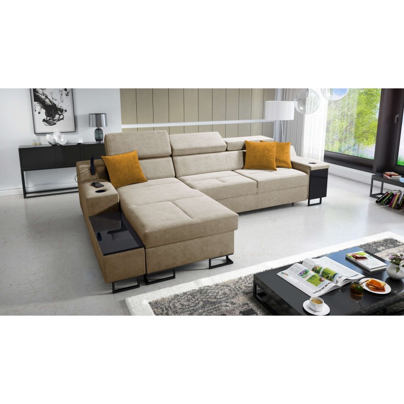Avanti I mini corner sofa with sleeping function and lamp with USB port, fabric Whisper 3 Avanti I mini corner sofa with sleeping function and lamp with USB port, fabric Whisper 3