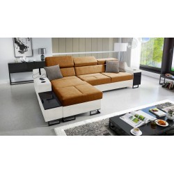 Avanti I mini corner sofa with sleeping function and a lamp with a USB port, fabric Whisper 9 + Eco-leather Avanti I mini corner sofa with sleeping function and a lamp with a USB port, fabric Whisper 9 + Eco-leather
