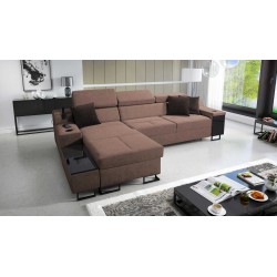 Avanti I mini corner sofa with sleeping function and a lamp with a USB port, fabric Sawana 25