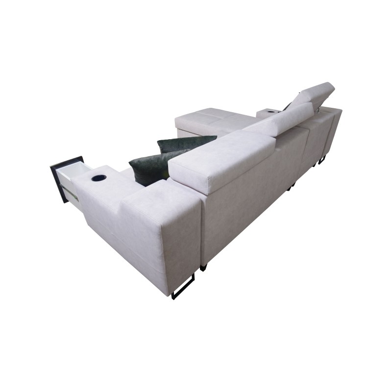 Avanti I mini corner sofa with a sleeping function and a lamp with a USB port, fabric Sawana 14 + Eco-leather Avanti I mini corner sofa with a sleeping function and a lamp with a USB port, fabric Sawana 14 + Eco-leather