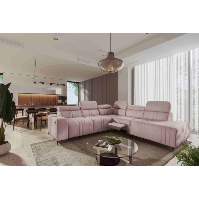 Verona IX Mix Corner Sofa with Sleeping and Relaxation Function | Velvet Furniture, Vena 10