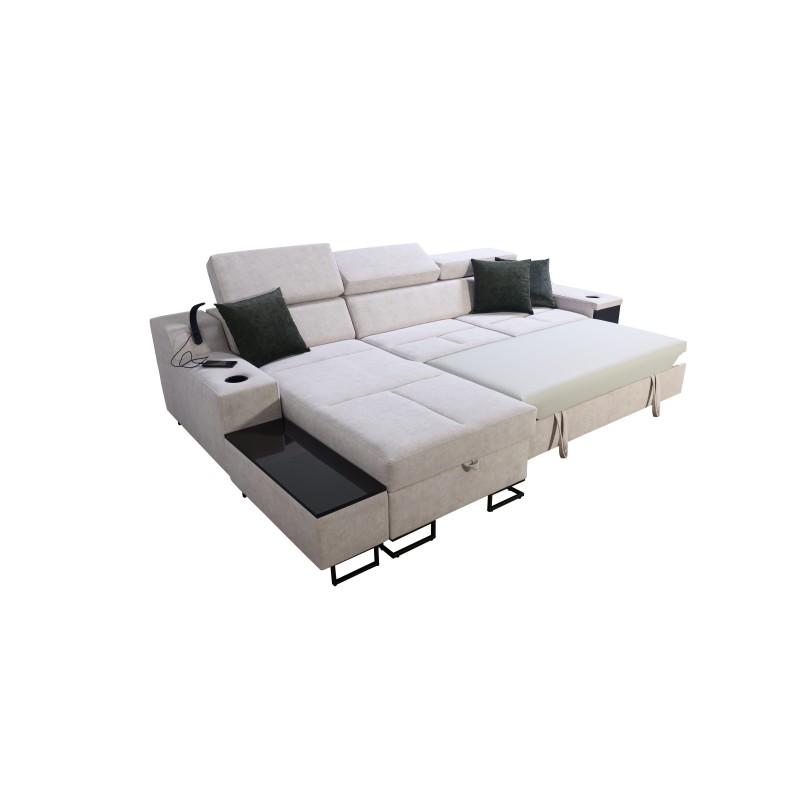 Narożnik Avanti I maxi z funkcją spania oraz lampką z portem usb tkanina Sawana 14 + Ecoskóra Narożnik Avanti I maxi z funkcją spania oraz lampką z portem usb tkanina Sawana 14 + Ecoskóra