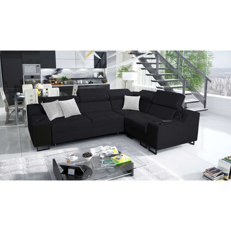 Avanti II corner sofa with a sleeping function and a lamp with a USB port, fabric Sawana 14 Avanti II corner sofa with a sleeping function and a lamp with a USB port, fabric Sawana 14