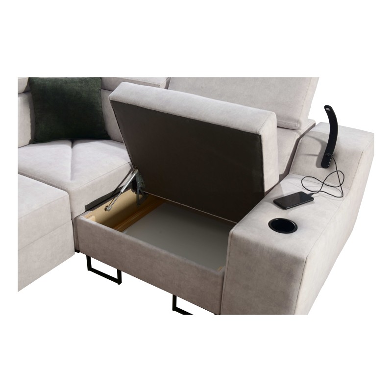 Narożnik Avanti II z funkcją spania oraz lampką z portem usb tkanina Whisper 3 + Ecoskóra Narożnik Avanti II z funkcją spania oraz lampką z portem usb tkanina Whisper 3 + Ecoskóra
