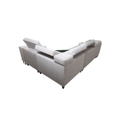 Avanti II sectional sofa with a sleeping function and a lamp with a USB port, fabric Whisper 3 + black Eco-leather Avanti II sectional sofa with a sleeping function and a lamp with a USB port, fabric Whisper 3 + black Eco-leather