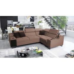Ecksofa Avanti II mit Schlaffunktion und Lampe mit USB-Anschluss, Stoff Sawana 25 Ecksofa Avanti II mit Schlaffunktion und Lampe mit USB-Anschluss, Stoff Sawana 25