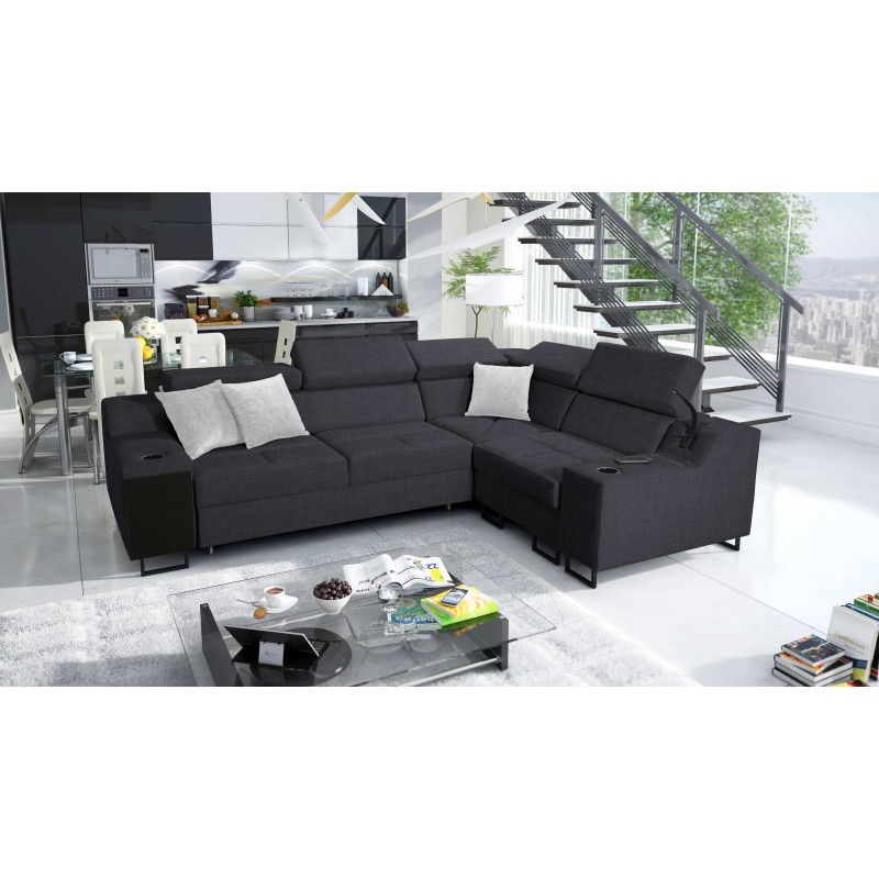 Avanti II corner sofa with a sleeping function and a lamp with a USB port, fabric Sawana 96 Avanti II corner sofa with a sleeping function and a lamp with a USB port, fabric Sawana 96