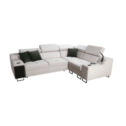 Avanti II corner sofa with a sleeping function and a lamp with a USB port, fabric Sawana 14 + Eco leather Avanti II corner sofa with a sleeping function and a lamp with a USB port, fabric Sawana 14 + Eco leather