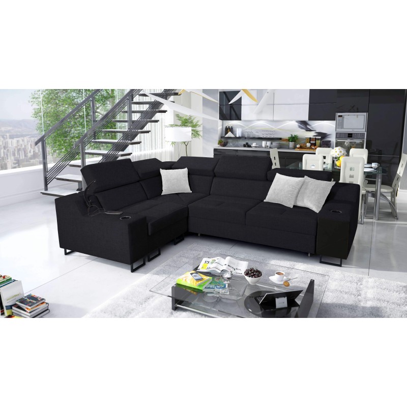 Avanti II corner sofa with a sleeping function and a lamp with a USB port, fabric Sawana 14 Avanti II corner sofa with a sleeping function and a lamp with a USB port, fabric Sawana 14