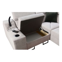 Narożnik Avanti II z funkcją spania oraz lampką z portem usb tkanina Sawana 14 Narożnik Avanti II z funkcją spania oraz lampką z portem usb tkanina Sawana 14