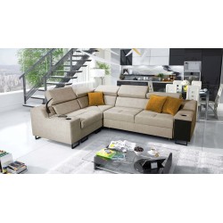 Avanti II corner sofa with a sleeping function and a lamp with a USB port, fabric Whisper 3