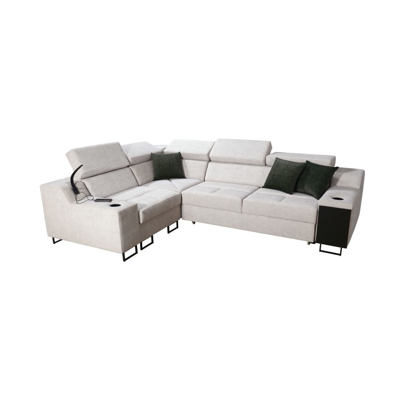 Avanti II corner sofa with a sleeping function and a lamp with a USB port, fabric Whisper 3 Avanti II corner sofa with a sleeping function and a lamp with a USB port, fabric Whisper 3
