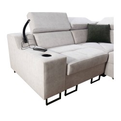 Avanti II corner sofa with a sleeping function and a lamp with a USB port, fabric Whisper 3 Avanti II corner sofa with a sleeping function and a lamp with a USB port, fabric Whisper 3