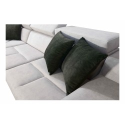 Avanti II corner sofa with a sleeping function and a lamp with a USB port, fabric Whisper 11 + black Ecoskin. Avanti II corner sofa with a sleeping function and a lamp with a USB port, fabric Whisper 11 + black Ecoskin.