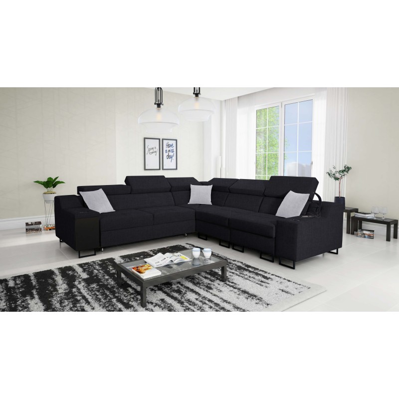 Avanti III corner sofa with a sleeping function and a lamp with a USB port, fabric Sawana 14 Avanti III corner sofa with a sleeping function and a lamp with a USB port, fabric Sawana 14