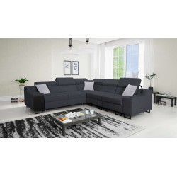 Avanti III corner sofa with a sleeping function and a lamp with a USB port, fabric Sawana 96.