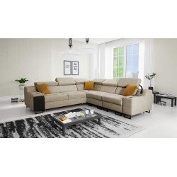 Avanti III corner sofa with sleeping function and lamp with USB port, fabric Whisper 3