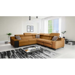 Avanti III corner sofa with a sleeping function and a lamp with a USB port, fabric Whisper 9