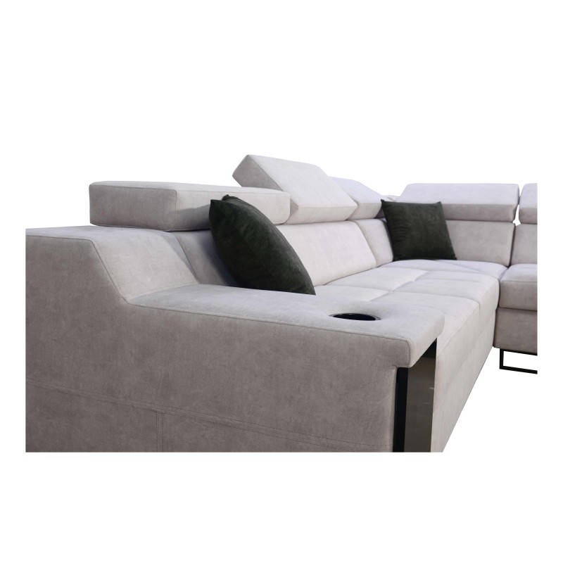 Avanti III corner sofa with a sleeping function and a lamp with a USB port, fabric Whisper 9 Avanti III corner sofa with a sleeping function and a lamp with a USB port, fabric Whisper 9