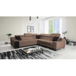 Avanti III corner sofa with a sleeping function and a lamp with a USB port, fabric Sawana 25