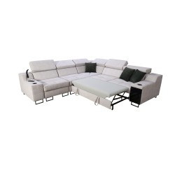 Avanti III corner sofa with a sleeping function and a lamp with a USB port, fabric Whisper 9 Avanti III corner sofa with a sleeping function and a lamp with a USB port, fabric Whisper 9