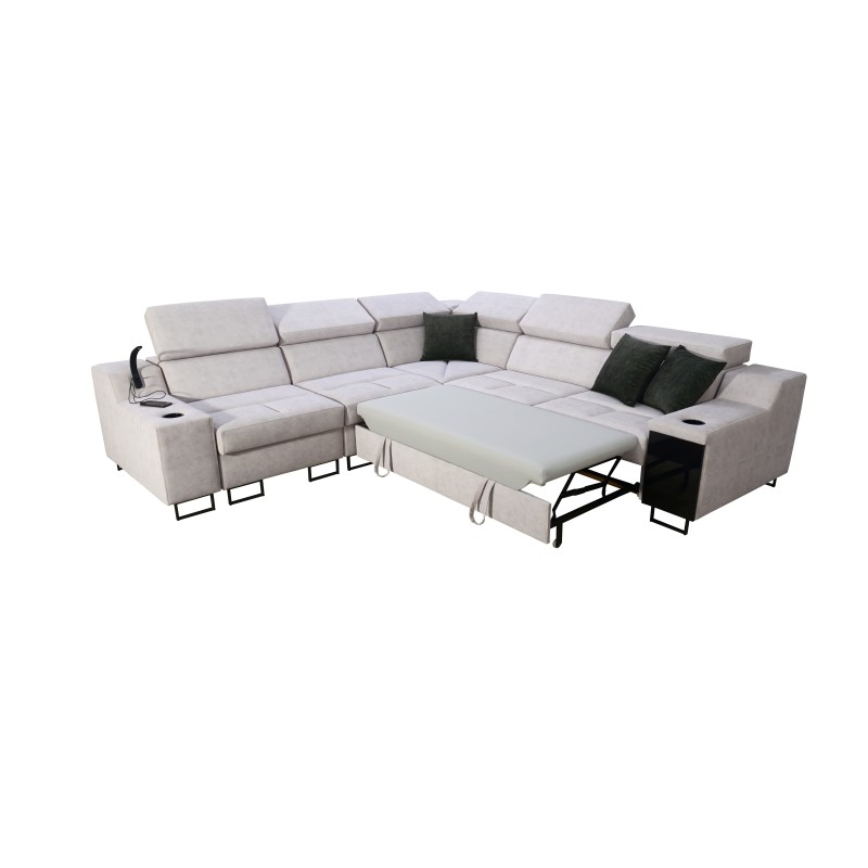 Avanti III corner sofa with a sleeping function and a lamp with a USB port, fabric Whisper 9 Avanti III corner sofa with a sleeping function and a lamp with a USB port, fabric Whisper 9