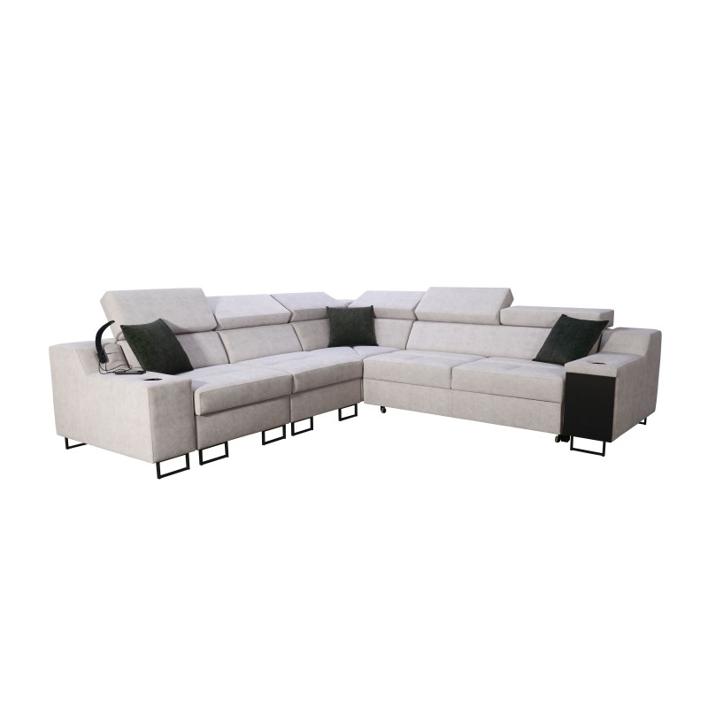 Avanti III corner sofa with a sleeping function and a lamp with a USB port, fabric Whisper 9 Avanti III corner sofa with a sleeping function and a lamp with a USB port, fabric Whisper 9